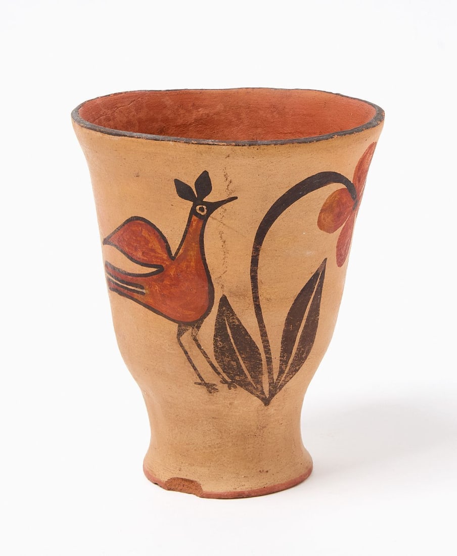 Zia Footed Cup with Bird - 2