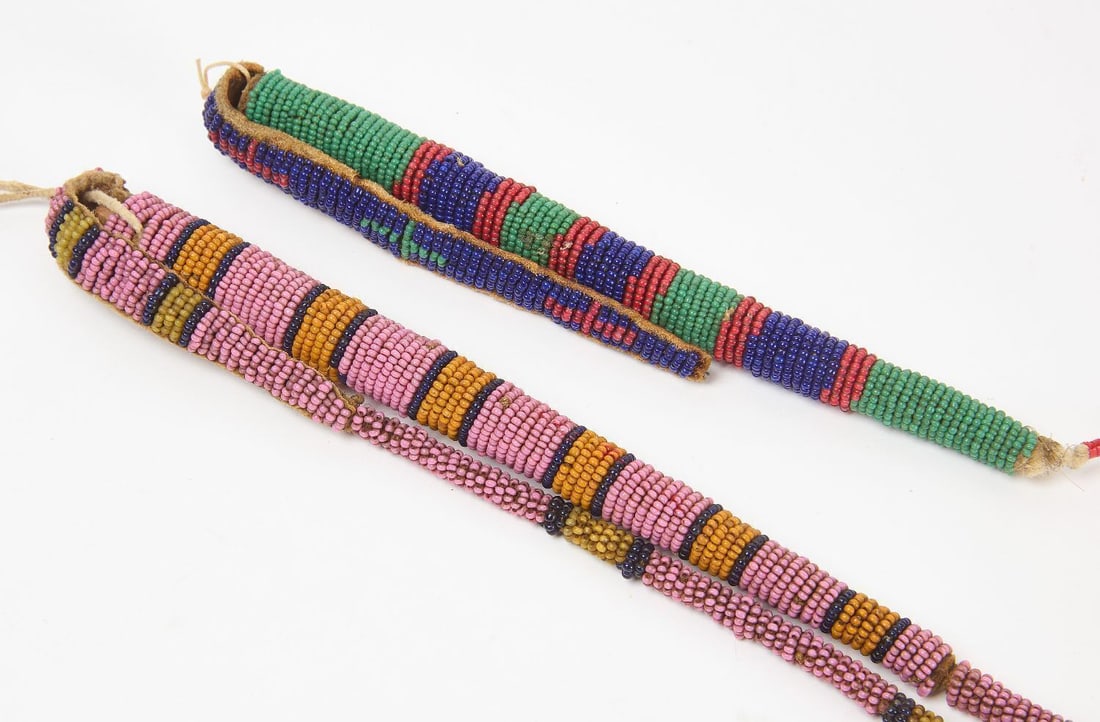 Two Native American Sioux Beaded Awl Cases - 2