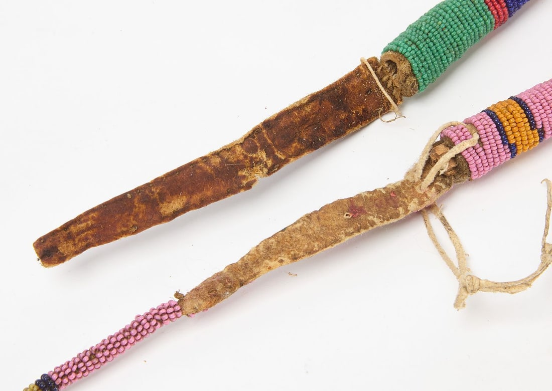 Two Native American Sioux Beaded Awl Cases - 3