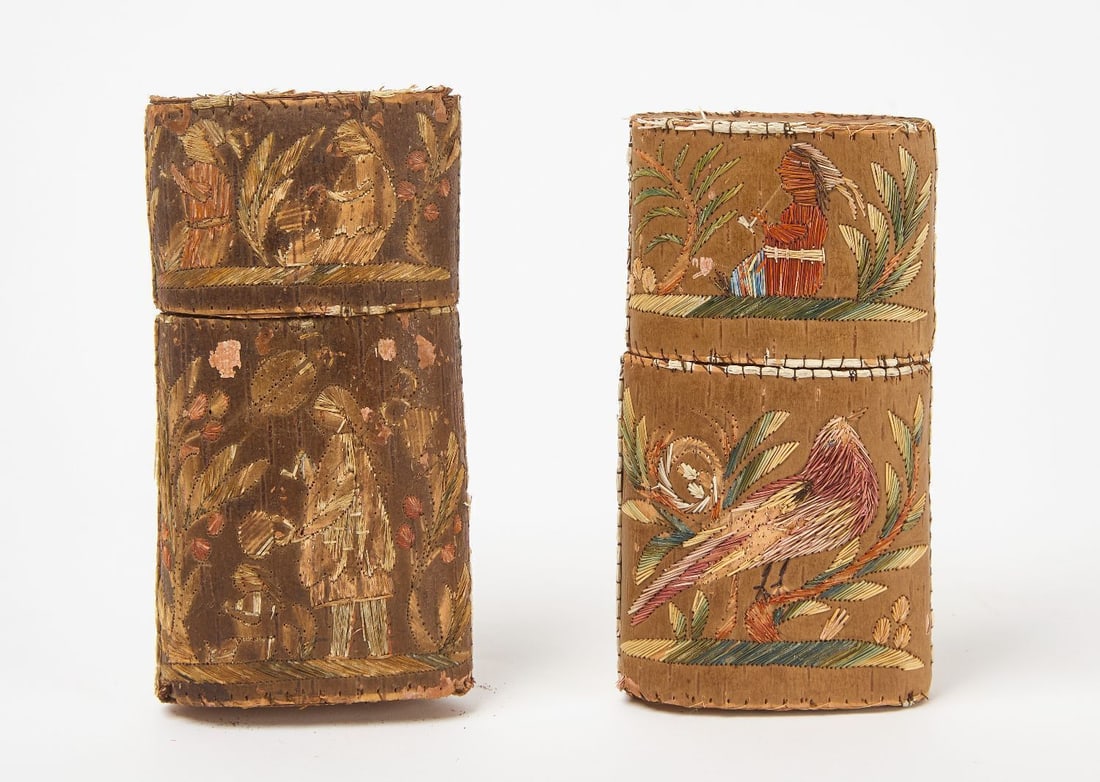 Two Small Quillwork Cases - 2