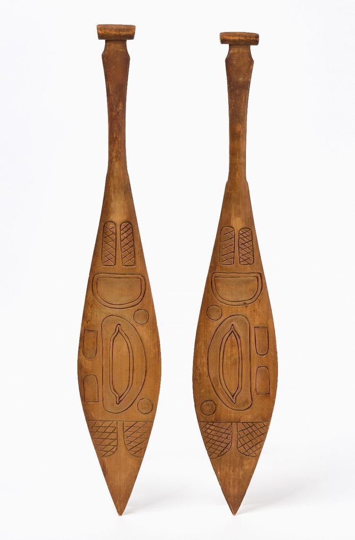 Pair of Northwest Coast Miniature Paddles - 2