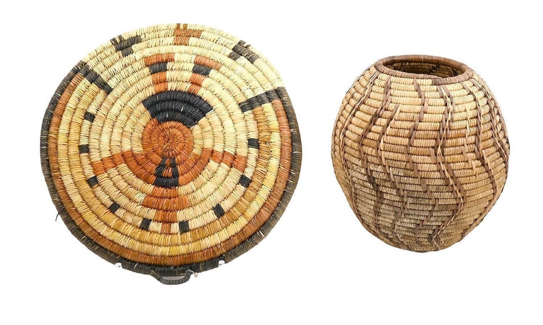 Southwestern Native American Baskets and Signed Navajo Mask - 3