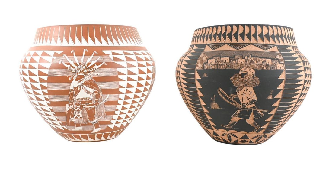 Two Signed Acoma Pottery Jars by Shdiya'araits'a - 2