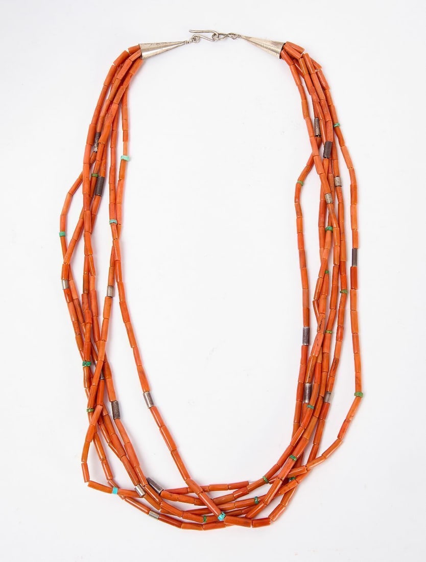 Navajo Red Coral Multi-Strand Necklace - 2