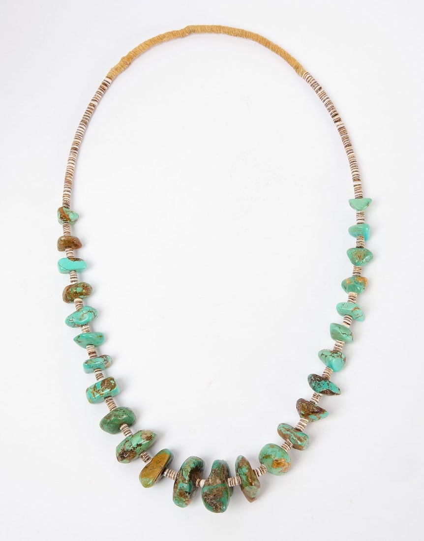 Navajo Turquoise Nugget Necklace - 2