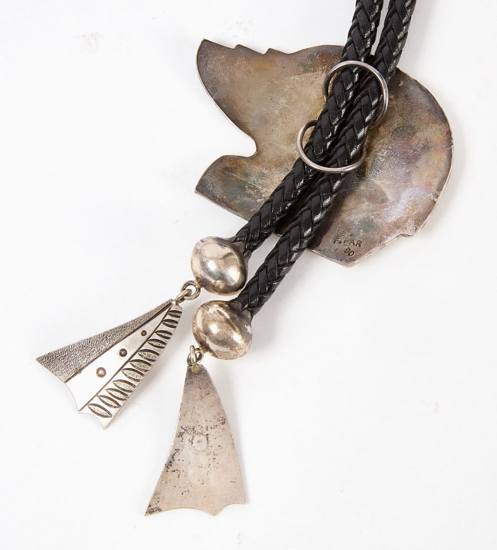 Native American Silver Bolo Tie - 3