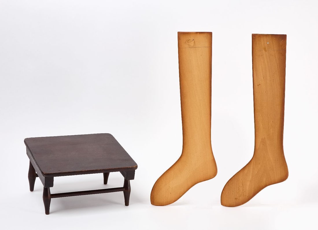 Shaker Footstool and Pair of Sock Stretchers (1 of 3)
