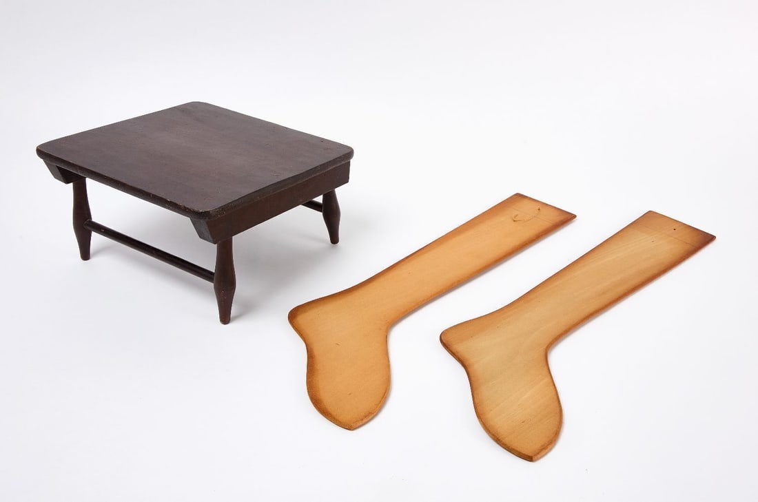 Shaker Footstool and Pair of Sock Stretchers - 2