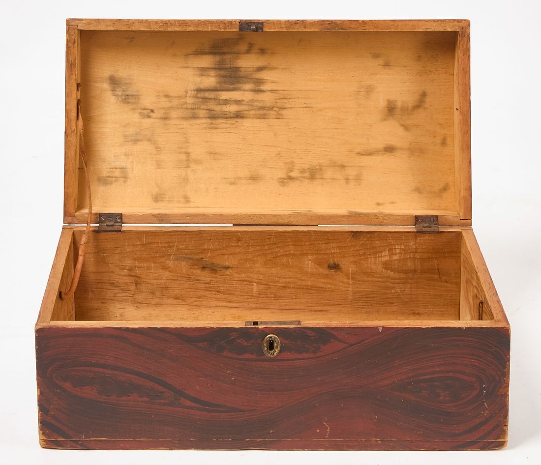 Paint-Decorated Dome Top Trunk, initialed 'EB' - 2
