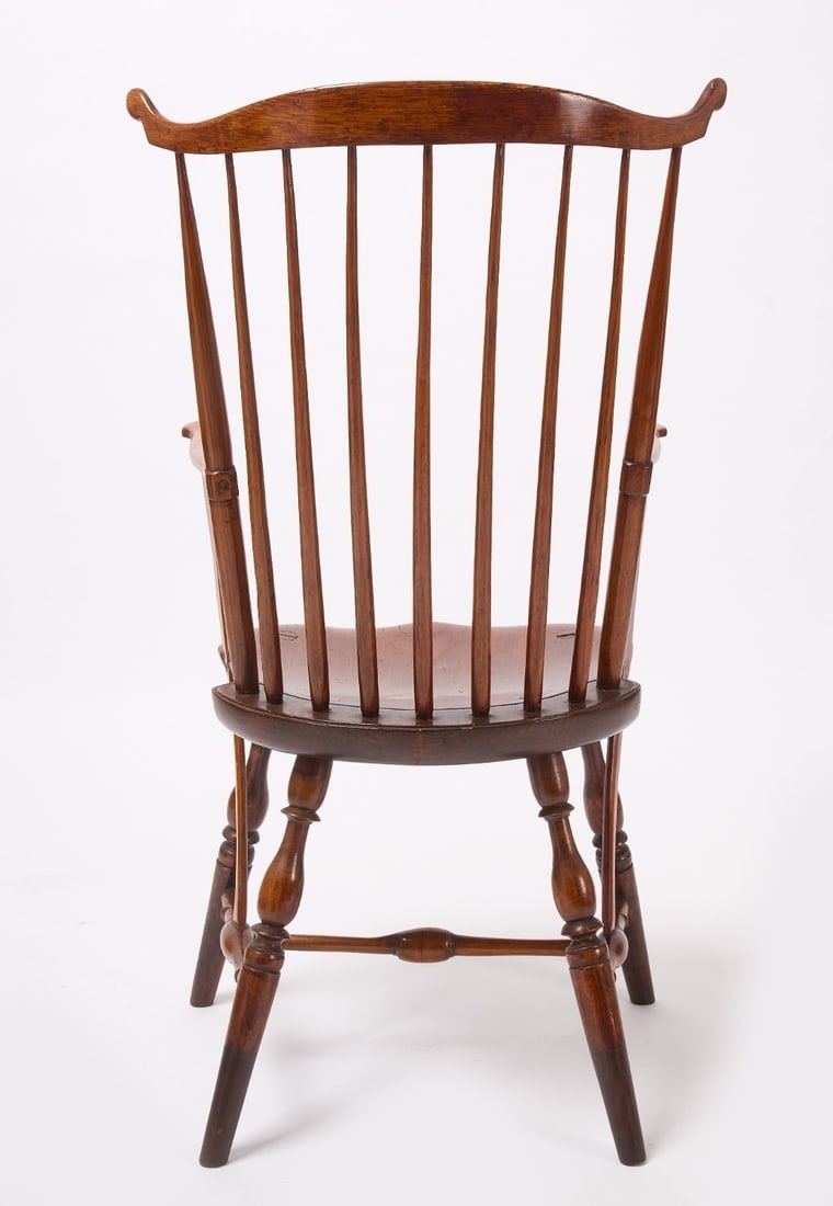 Windsor Chair with Carved Ears and Converted Arms - 4
