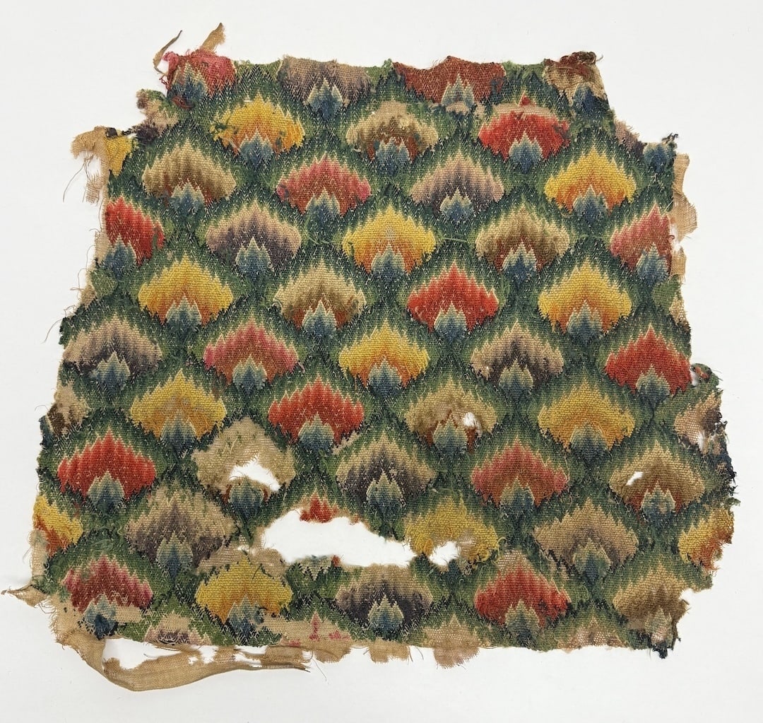 Early Flame Stitch Seat Cover: Flame Stitch Seat Cover. American, 18th century. 18 in. x 21 in.
