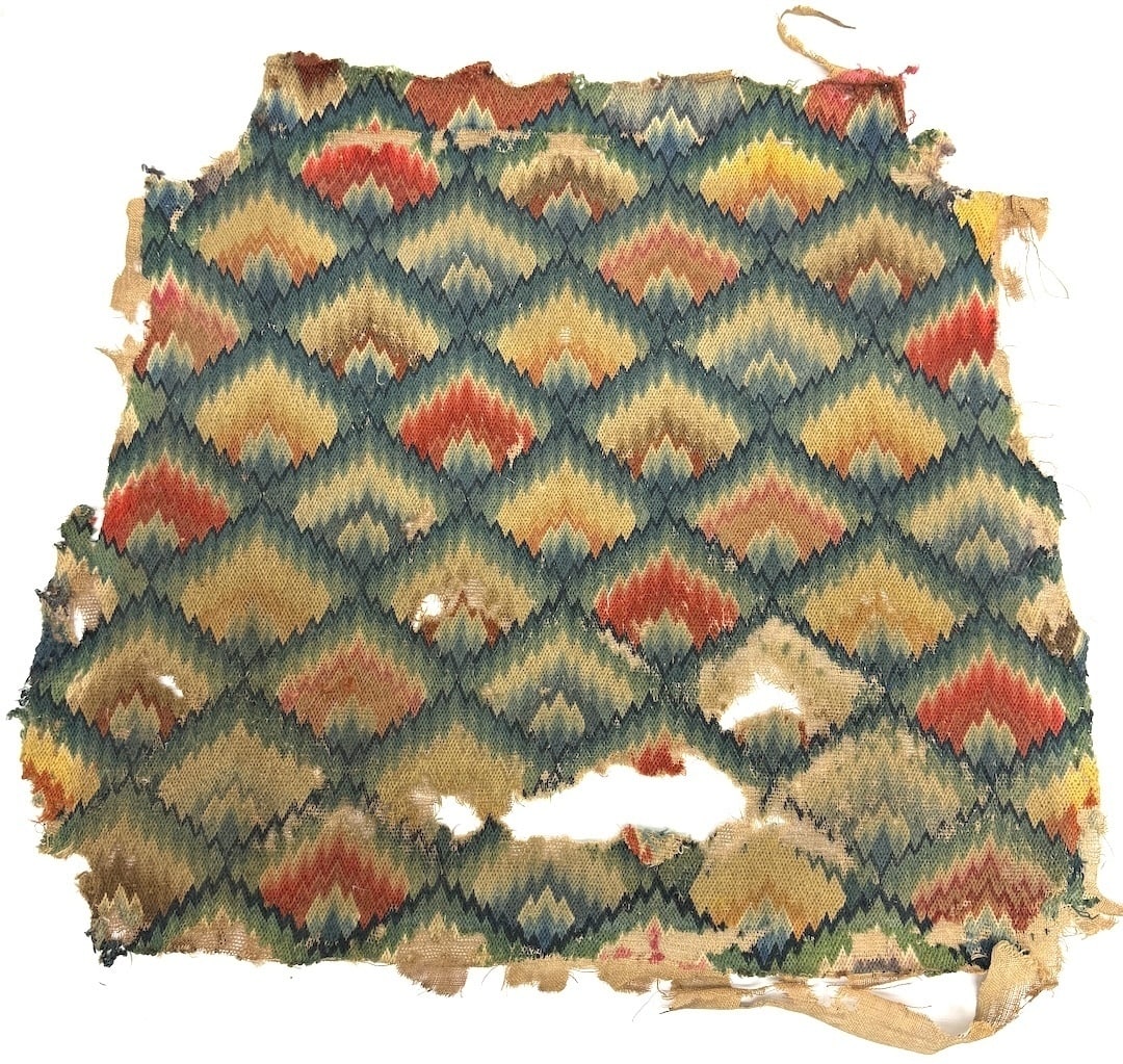 Early Flame Stitch Seat Cover - 2
