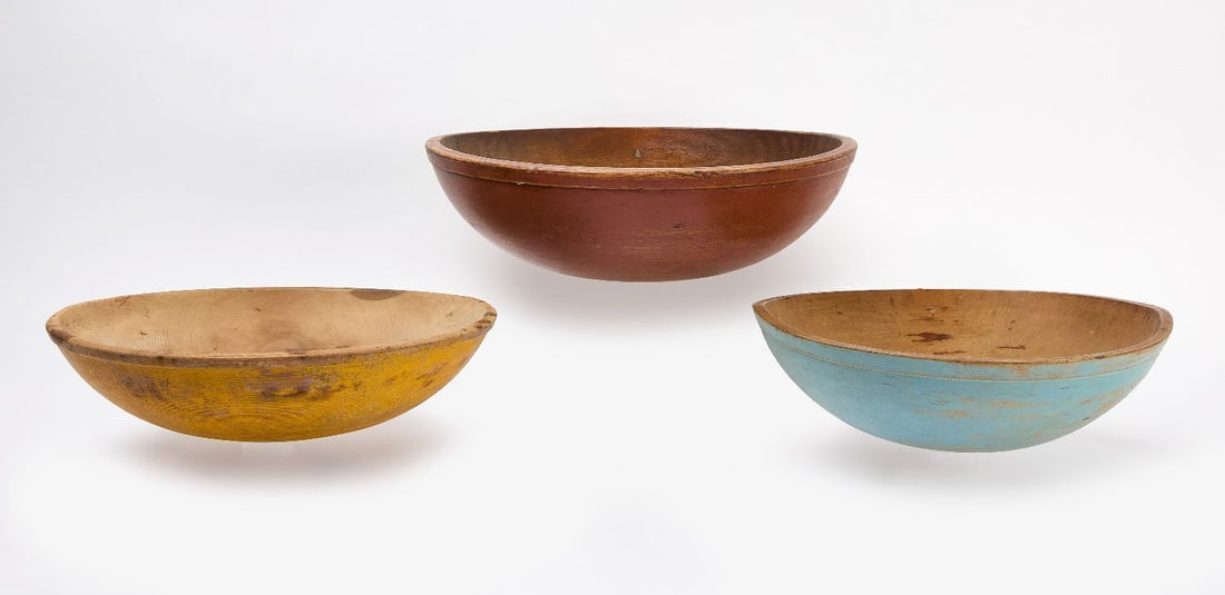 Three Turned and Painted Bowls - 2