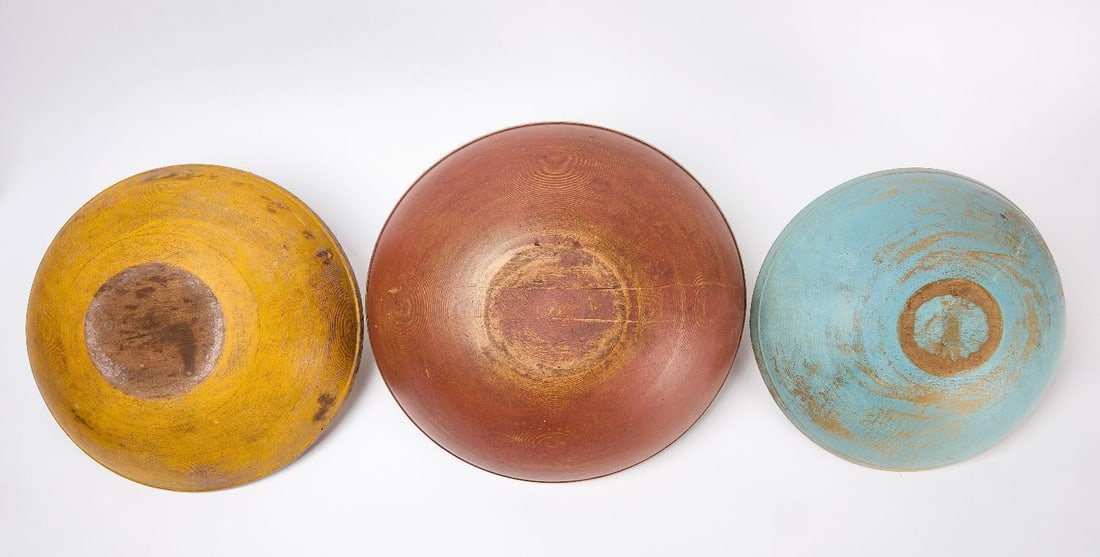 Three Turned and Painted Bowls - 3