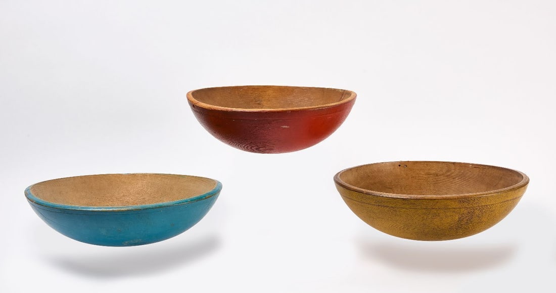 Three Turned and Painted Bowls - 2