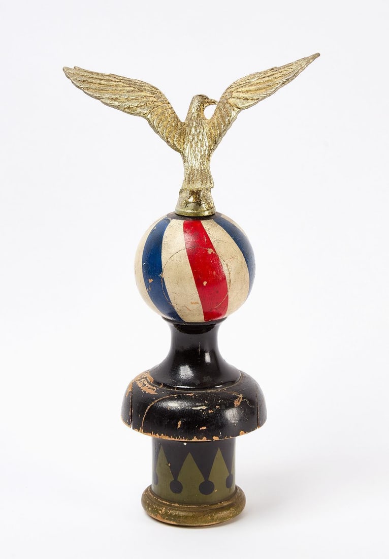 Turned and Painted Finial with Eagle - 2