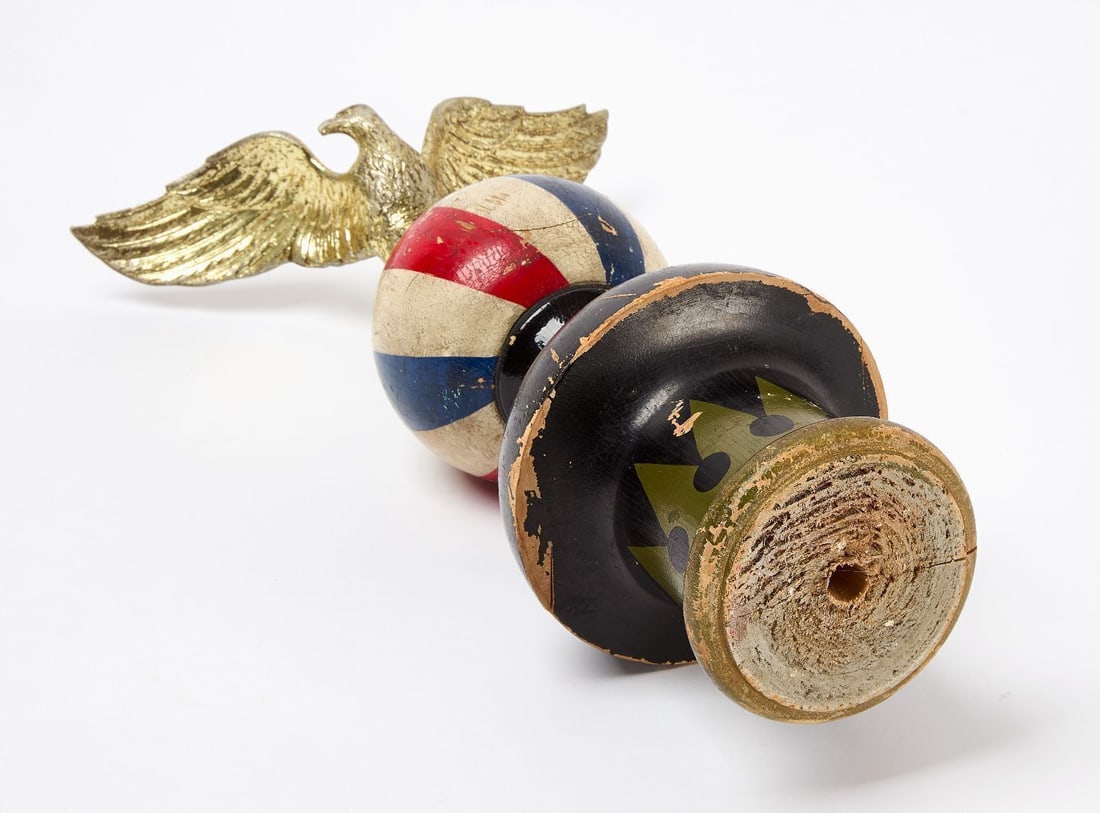 Turned and Painted Finial with Eagle - 3