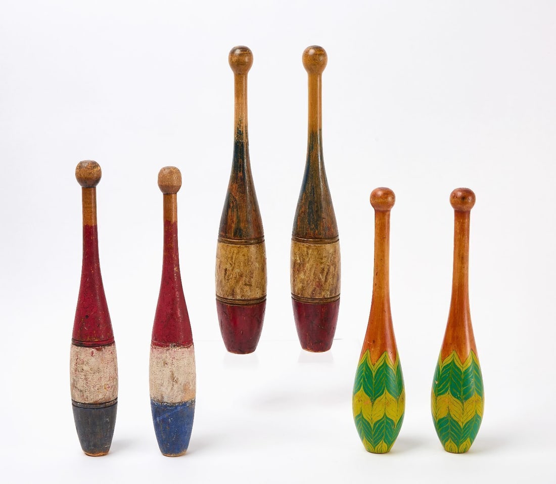 Three Pairs of Painted Exercise Pins - 2
