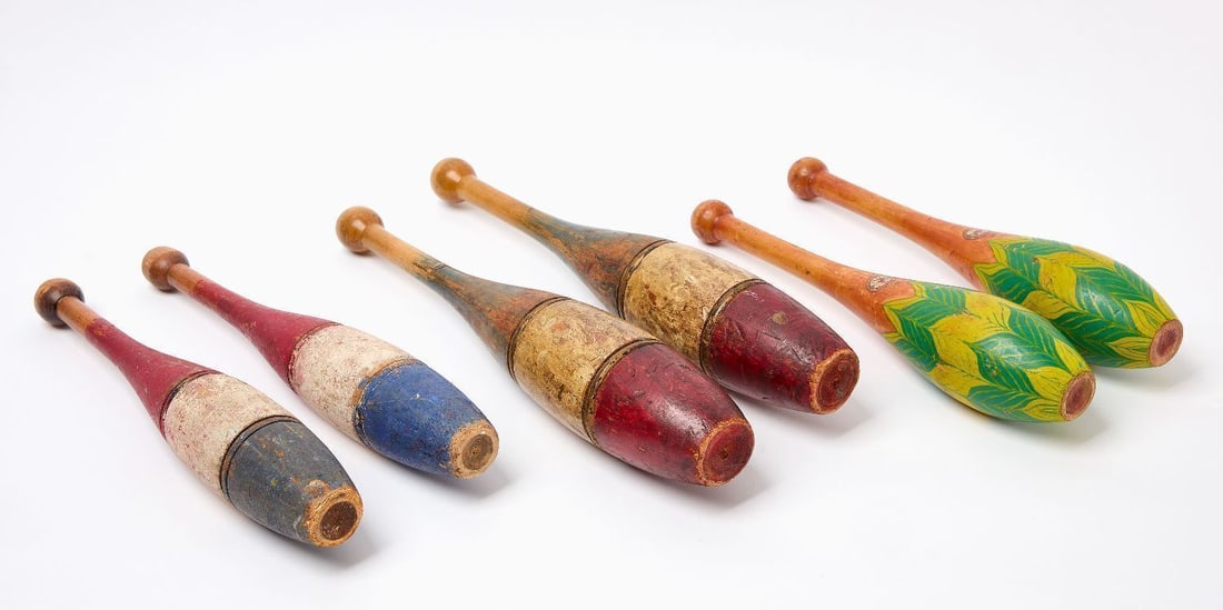Three Pairs of Painted Exercise Pins - 3