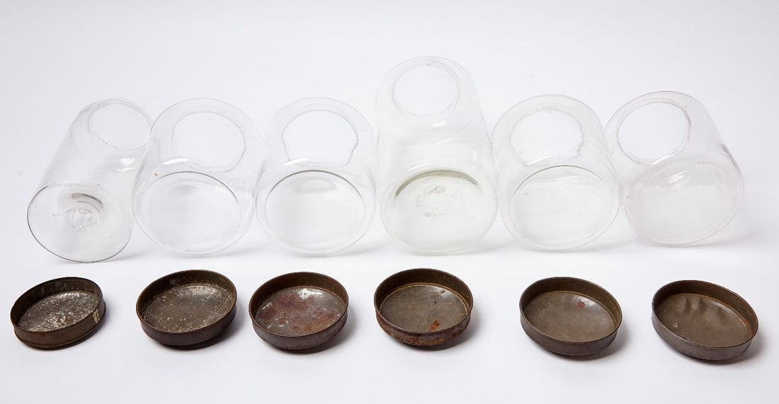 Six Blown Glass Storage Containers - 3