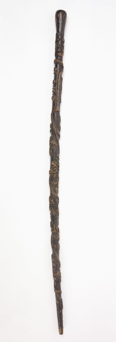 Folk Art Walking Stick - 3