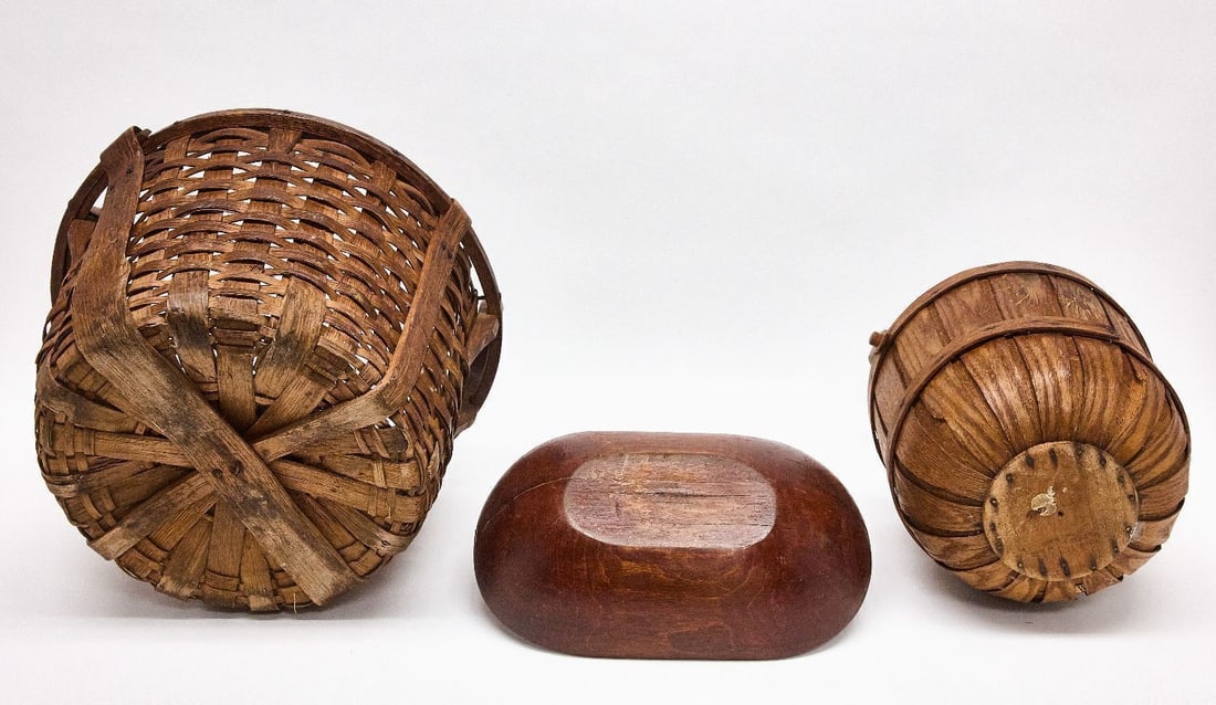 Two Gathering Baskets and Small Trencher - 3