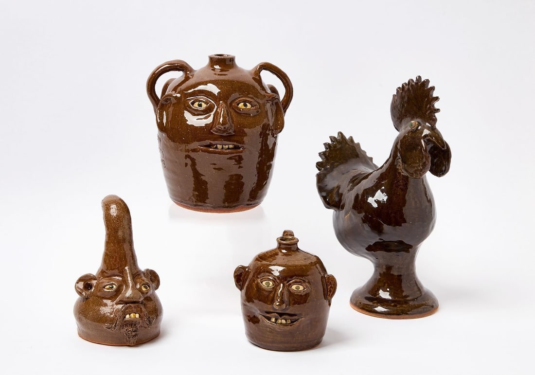 Four Pieces of Folk Art Pottery by Reggie Meaders (1 of 4)