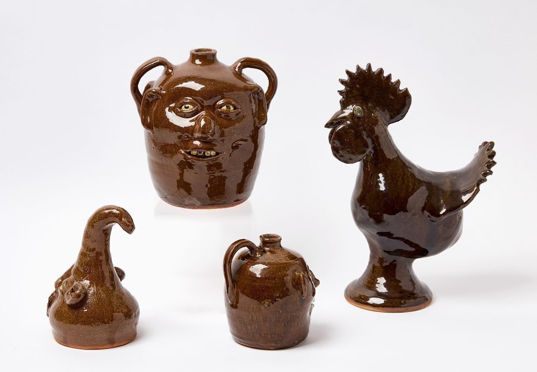 Four Pieces of Folk Art Pottery by Reggie Meaders - 2