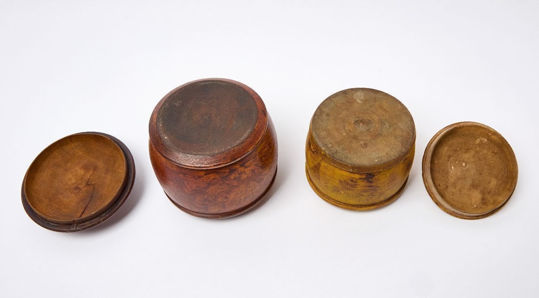 Two Pennsylvania Painted Covered Sugar Bowls - 3