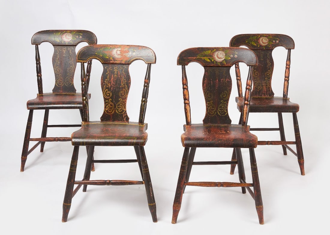 Set of Four Paint-Decorated Side Chairs (1 of 6)