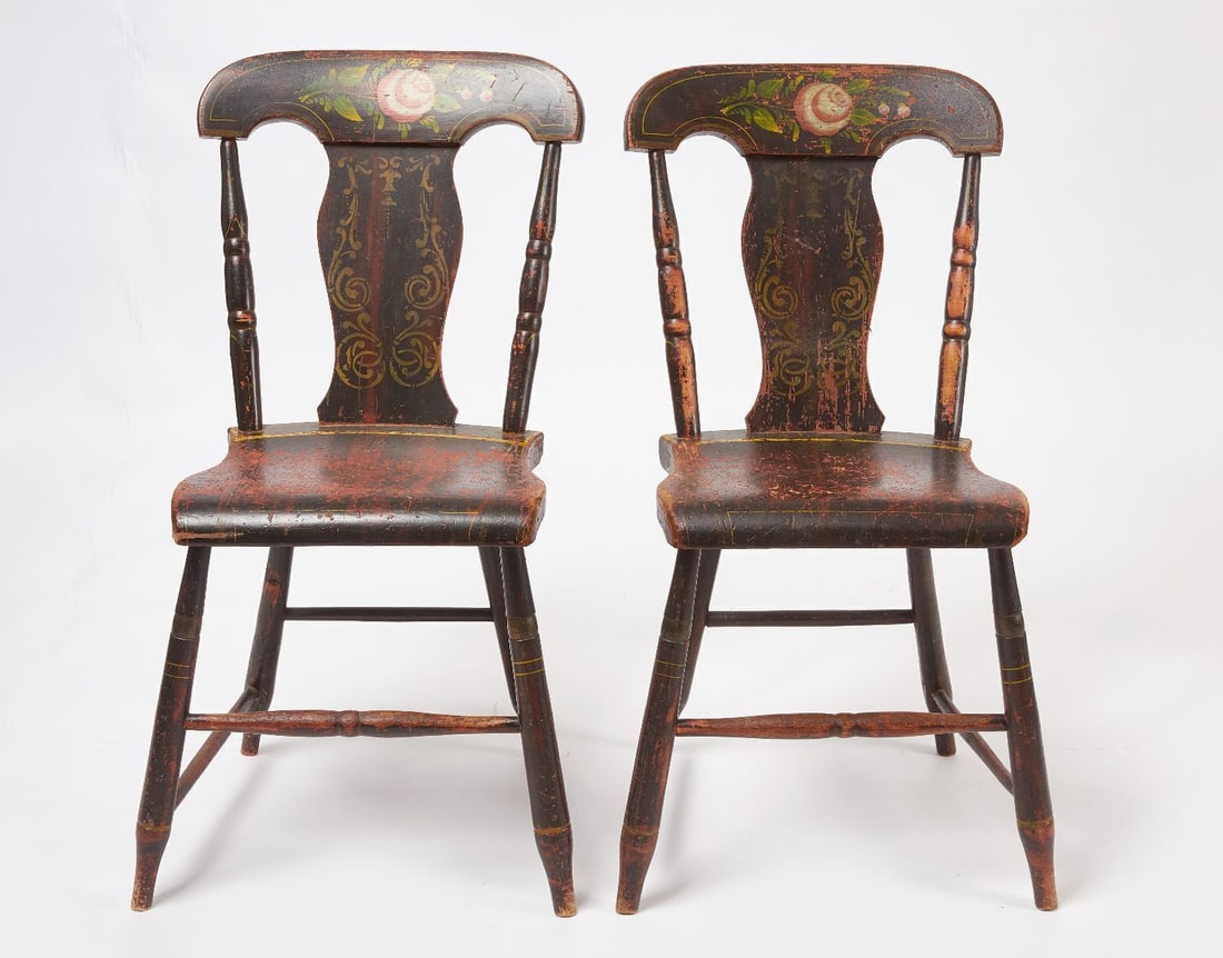 Set of Four Paint-Decorated Side Chairs - 2
