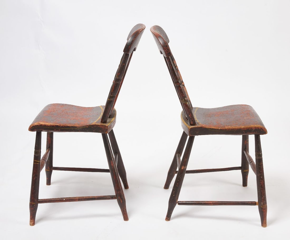 Set of Four Paint-Decorated Side Chairs - 4