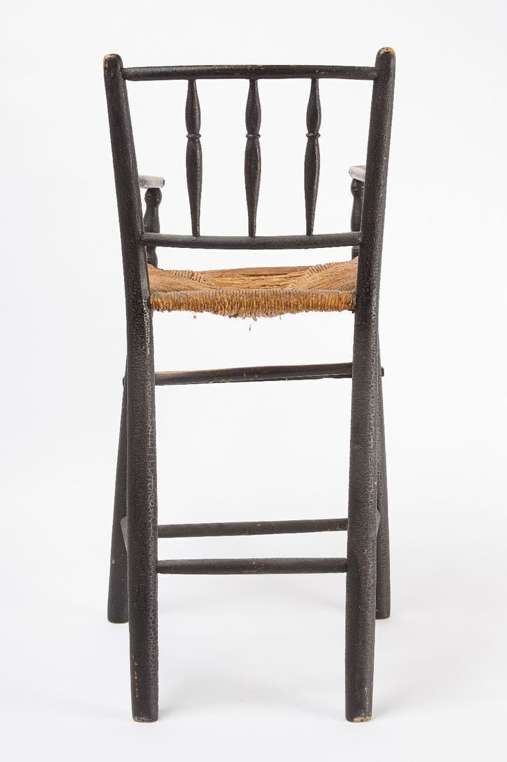 Four Braided Rugs, Grain Painted Pedestal, and Child's High Back Chair - 10