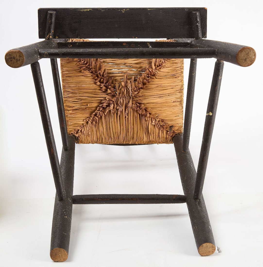 Four Braided Rugs, Grain Painted Pedestal, and Child's High Back Chair - 11