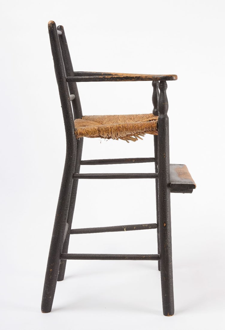 Four Braided Rugs, Grain Painted Pedestal, and Child's High Back Chair - 9
