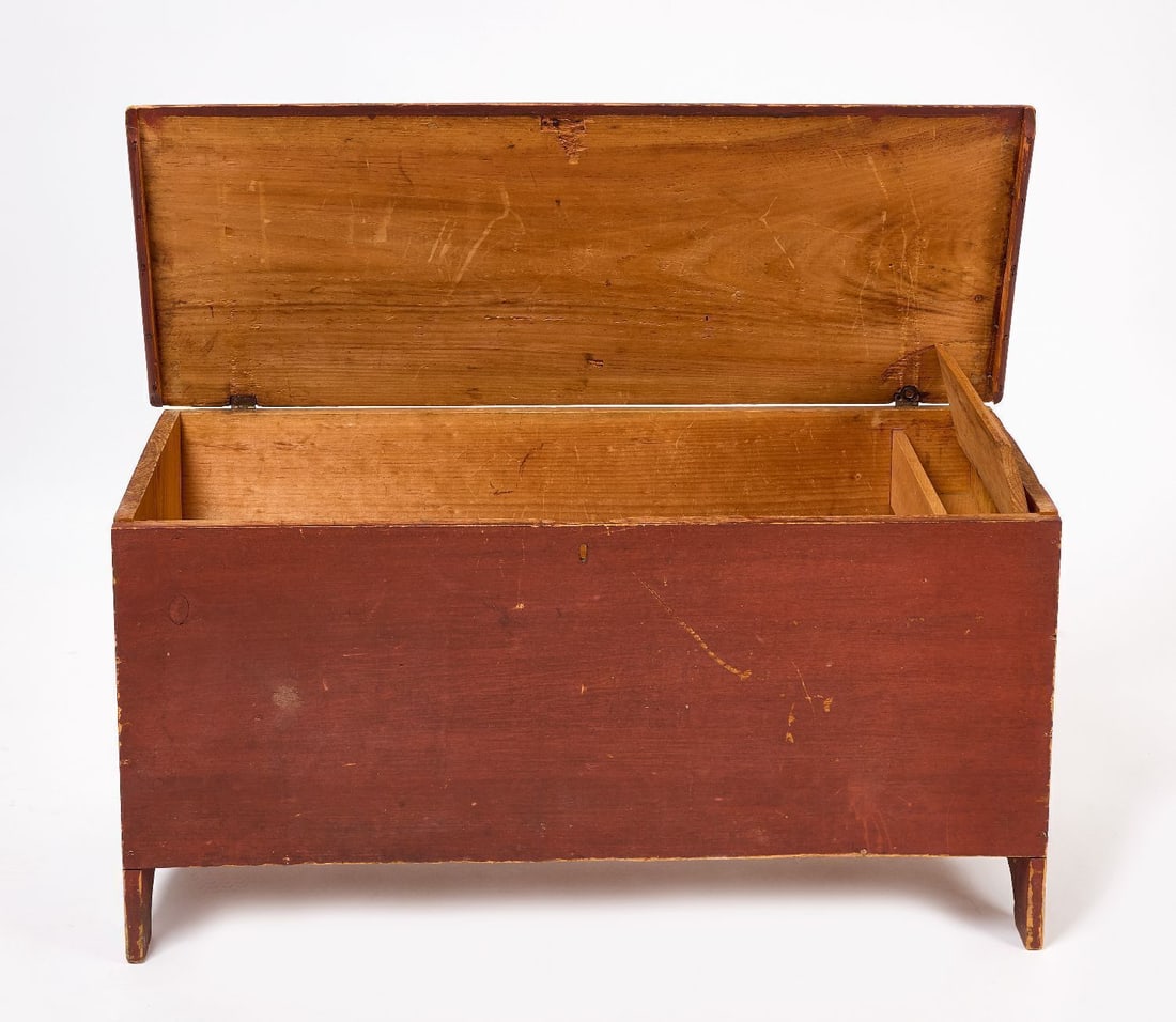 Red Painted Blanket Chest - 2