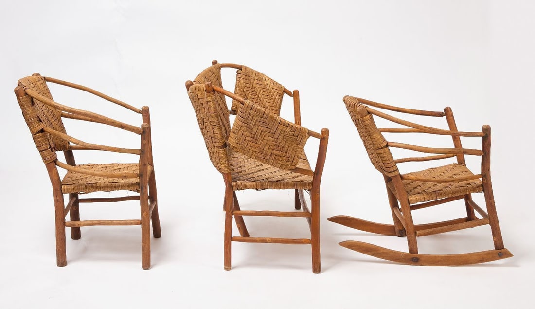 Three-Piece Child's Old Hickory Furniture Set - 2