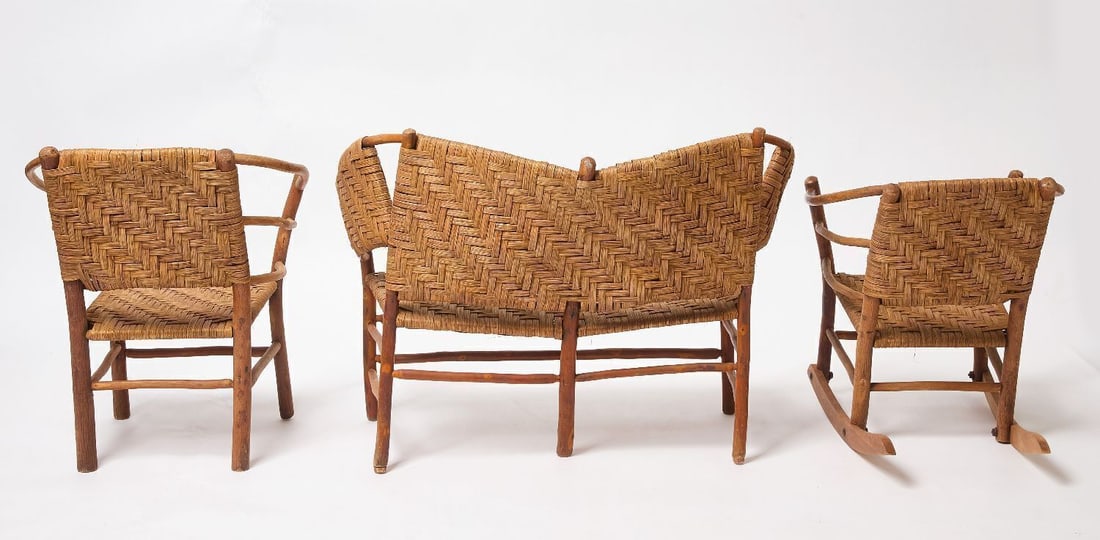Three-Piece Child's Old Hickory Furniture Set - 3