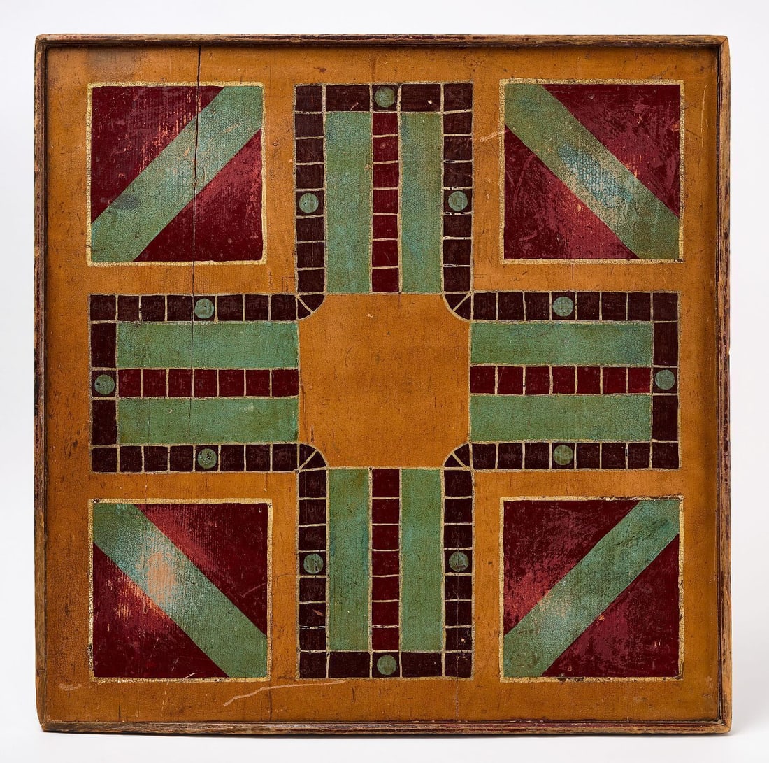 Rare Quebec Parcheesi Gameboard with Checkers (1 of 4)