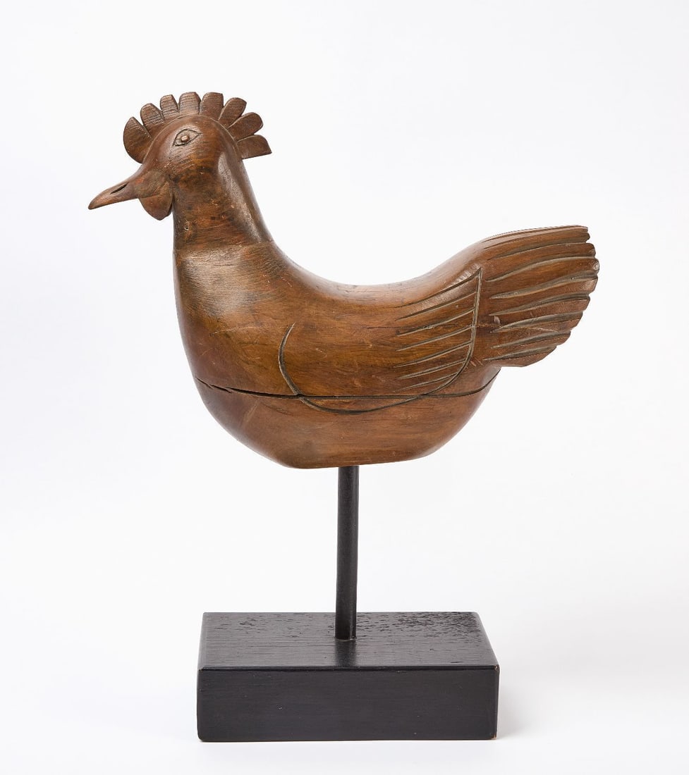 Folk Art Wood Carved Rooster - 2