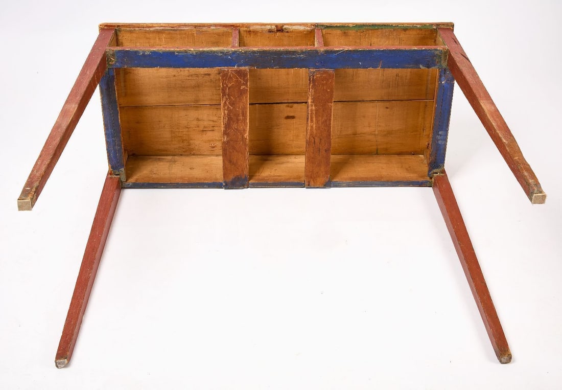 Three-Drawer Country Server in Red Paint - 5