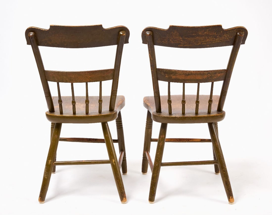 Set of Six Paint-Decorated Chairs - 4