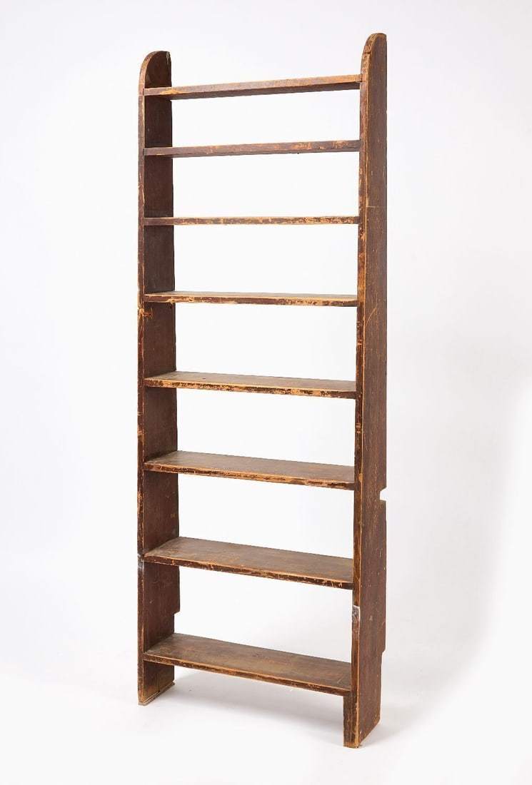 Country Pantry Shelves: Country Pantry Shelves. Features eight fixed shelves with solid ends. Stained pine. American, Mid 19th century. H 77-3/8 in. W 27-3/4 in. D 9-1/4 in.