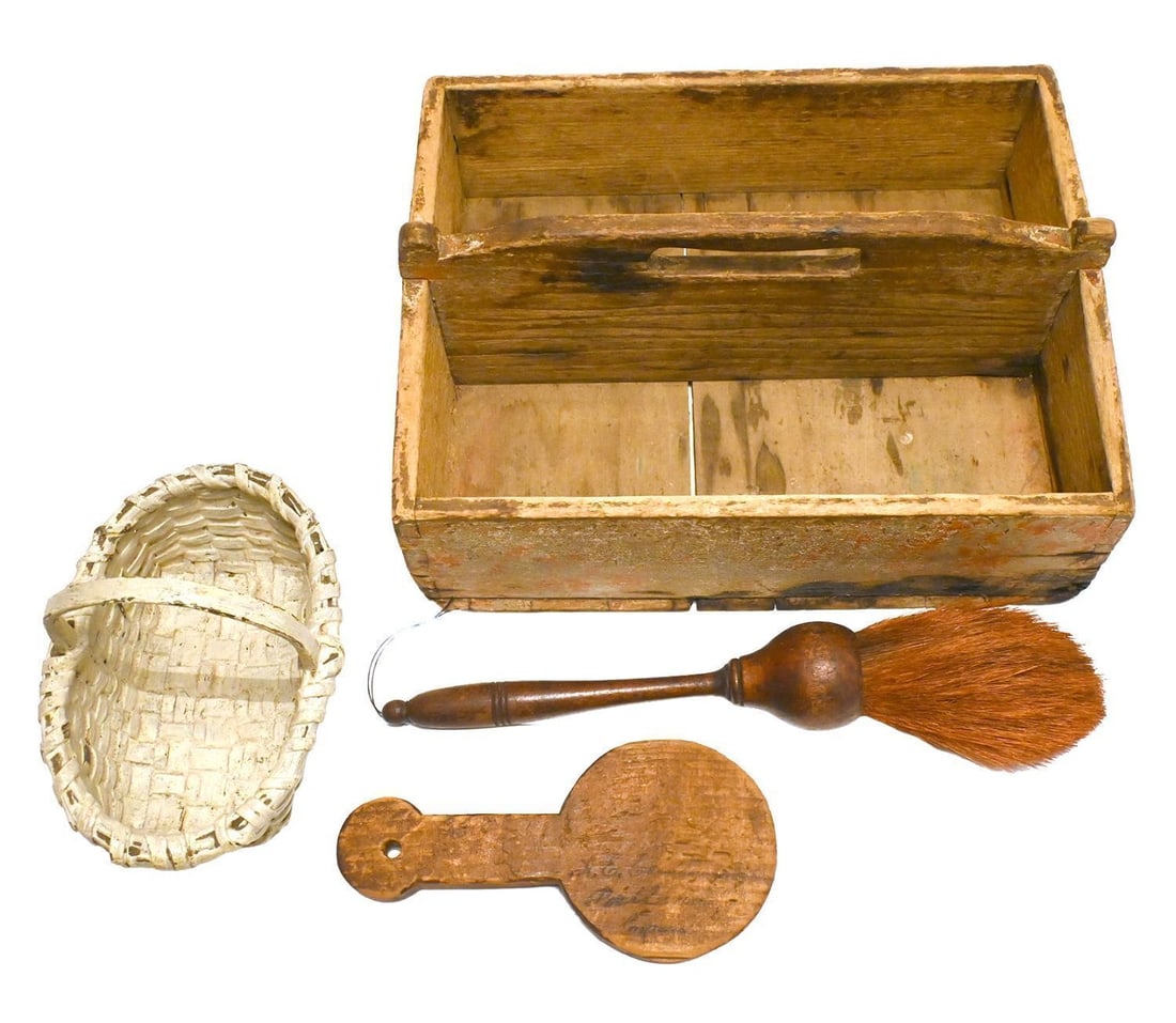 Country Group with Knife Box, Basket, Paddle, and Brush - 3