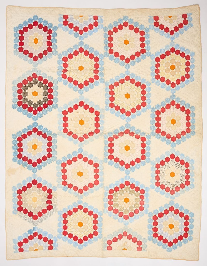 Group of Early Fabrics - Quilts and Coverlets - 10