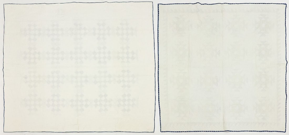 Two Blue and White Quilts - 2