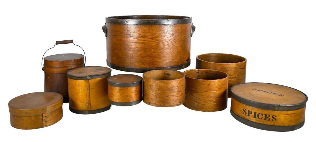 Group of Bentwood Dry Measures and Domestic Containers (1 of 12)