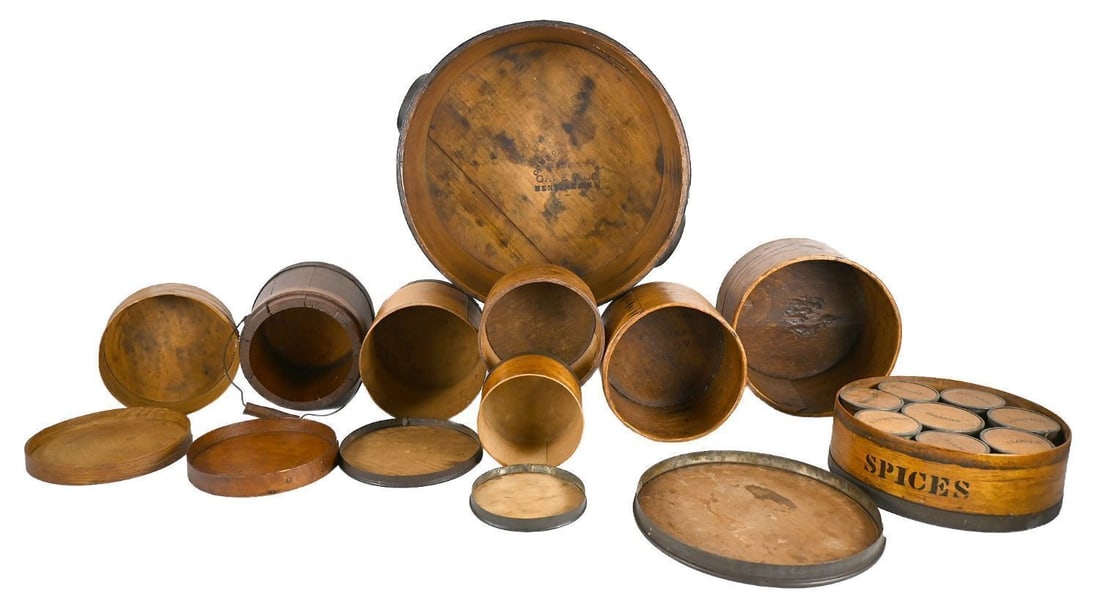 Group of Bentwood Dry Measures and Domestic Containers - 2