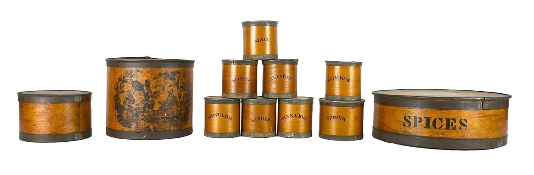 Group of Bentwood Dry Measures and Domestic Containers - 8
