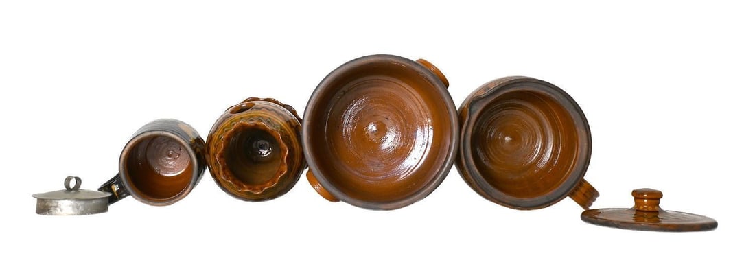 Group of Five Contemporary Redware Pieces by Greg Shooner - 3